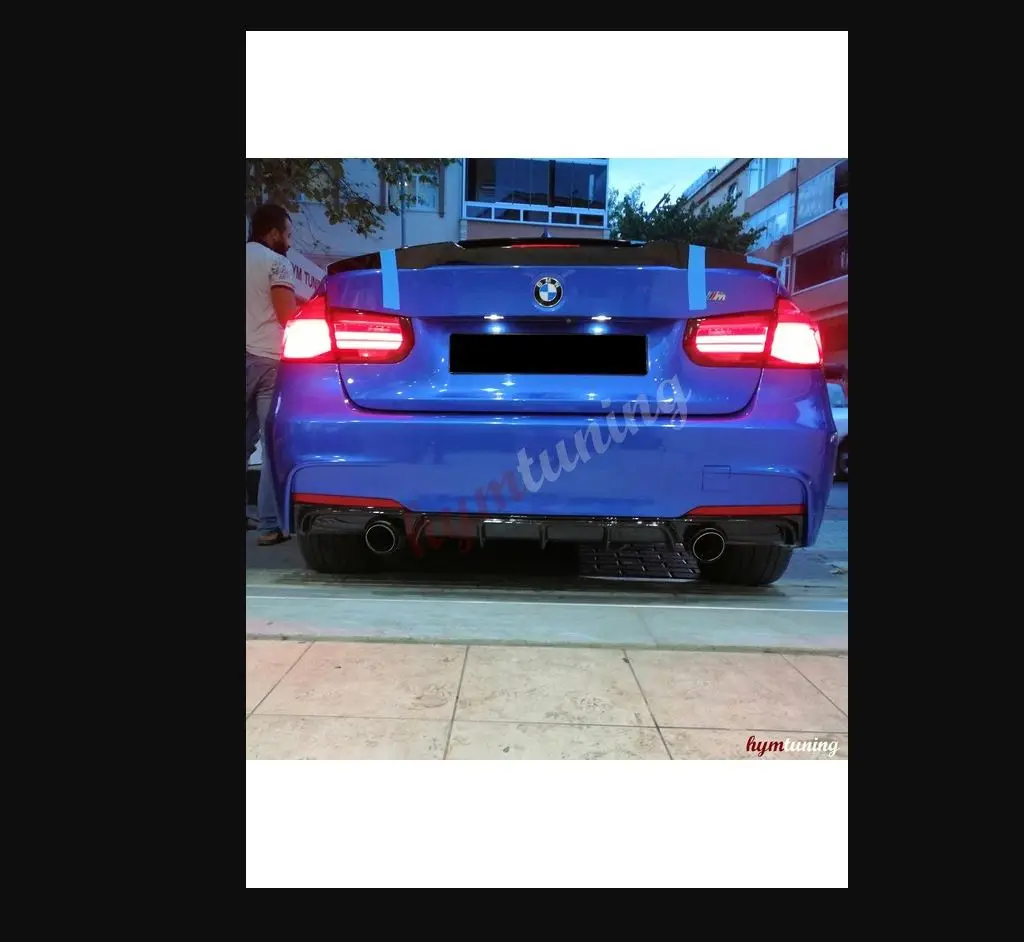 

Диффузор для Bmw F30 правый левый одиночный выход пианино черный-автостайлинг спойлер Крылья бампер автомобиль гоночный рокер