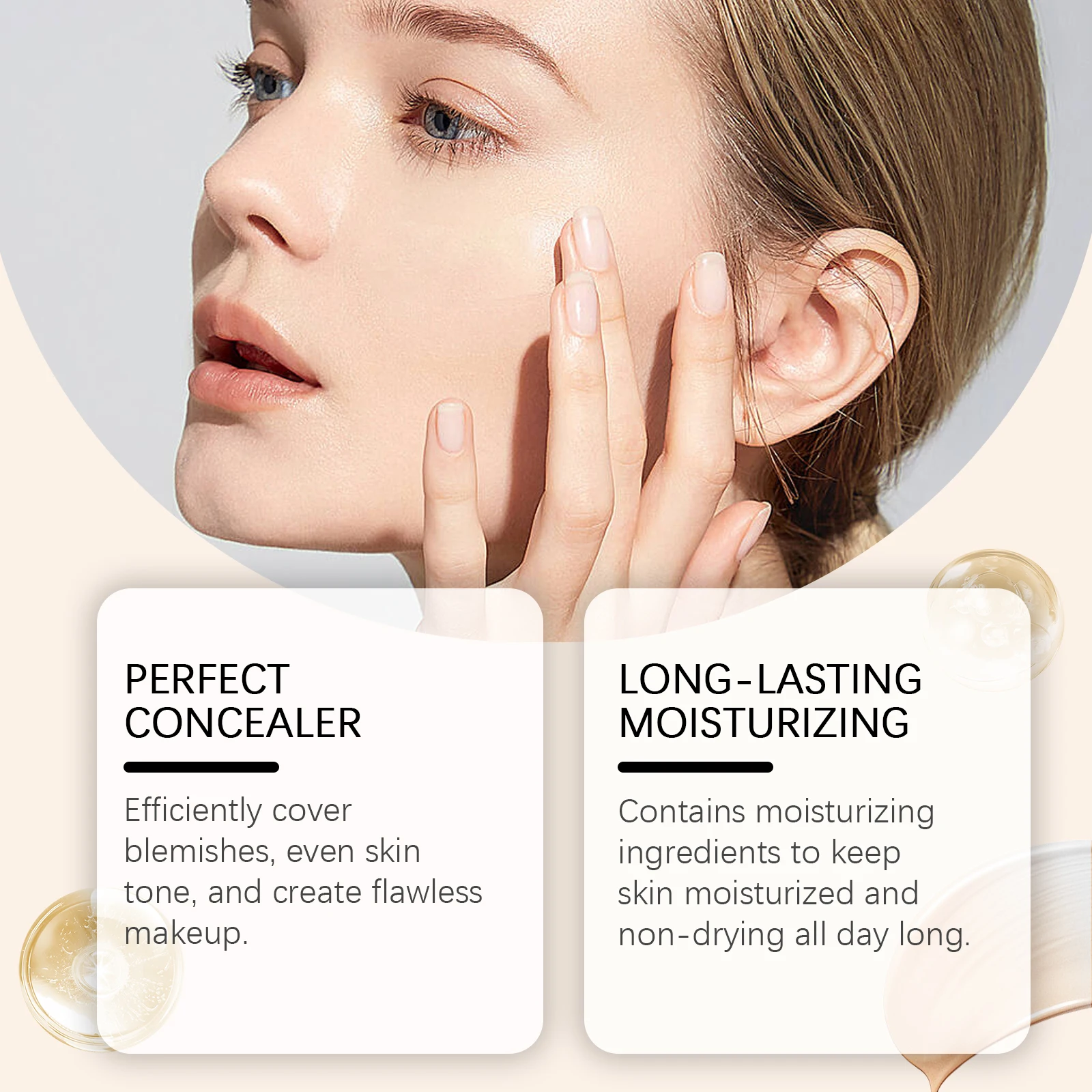 EELHOPE Face Makeup Foundation Natural Lightweight Texture Perfect Coverage Glowing Skin Tone Moisturizing Face Foundation Cream