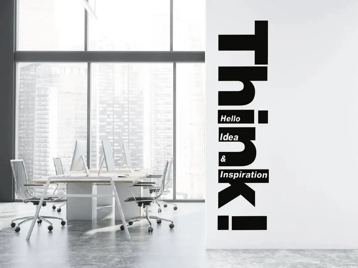 Фото Настенная Наклейка Think Idea, цитата для офиса, фото, съемное украшение для дома, спальни, гостиной, обои P1066 №2