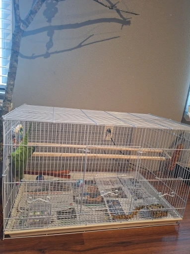 30In Flight Bird Cage Stackable Divided Small Animal Cage for Kinds of Birds Pet Travel Birdcage with Handle and Perche