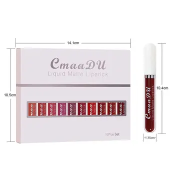 CmaaDu 6pcs/10pcs/set velvet matte durable waterproof easy color non-stick cup texture silky saturation high lip gloss 4