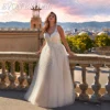 EVON BRIDAL Oversize Wedding Dresses 2024 Bride Sleeveless A-Line V-Neck Tulle Boho Vestidos De Novia Applique Button Back 1