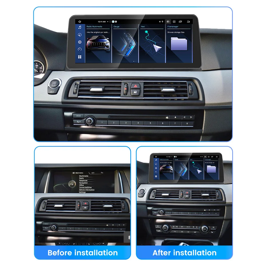 4G LTE Android 13 Wireless Carplay Car Multimedia Video Player For BMW 5 Series F10/F11/520 2011-2016 Navigation GPS Auto Radio