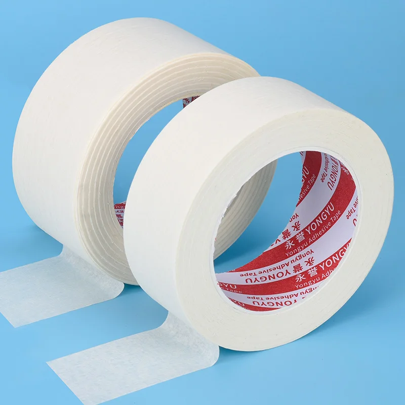 15M/50M Masking Tape White 10mm-50mm Single Side Tape Adhesive Crepe Paper for Oil Painting Sketch Drawing Supplies Car Paintin