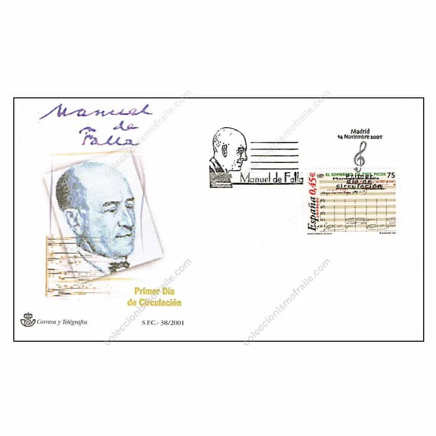 C1697/Spagna 2001. Fdc 125 Anniversario Manuel De Caduta (N) - Edifil Fdc3838