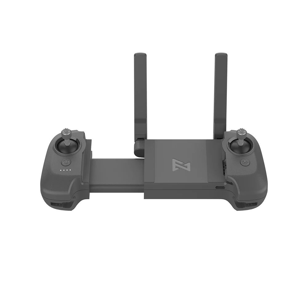 Télécommande FIMI MINI 3 tenue en main, montrant les commandes et l'écran LCD.