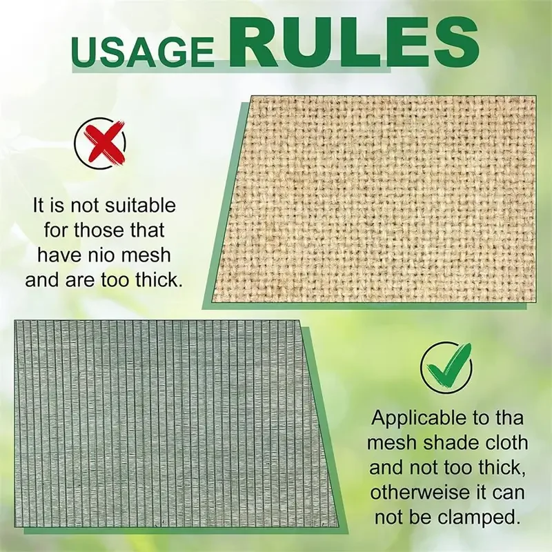 50Pcs Shade Cloth Clips Shade Fabric Clamps Grommets For Net Mesh Cover Sunblock Fabric In Garden Backyard Greenhouse Fixer