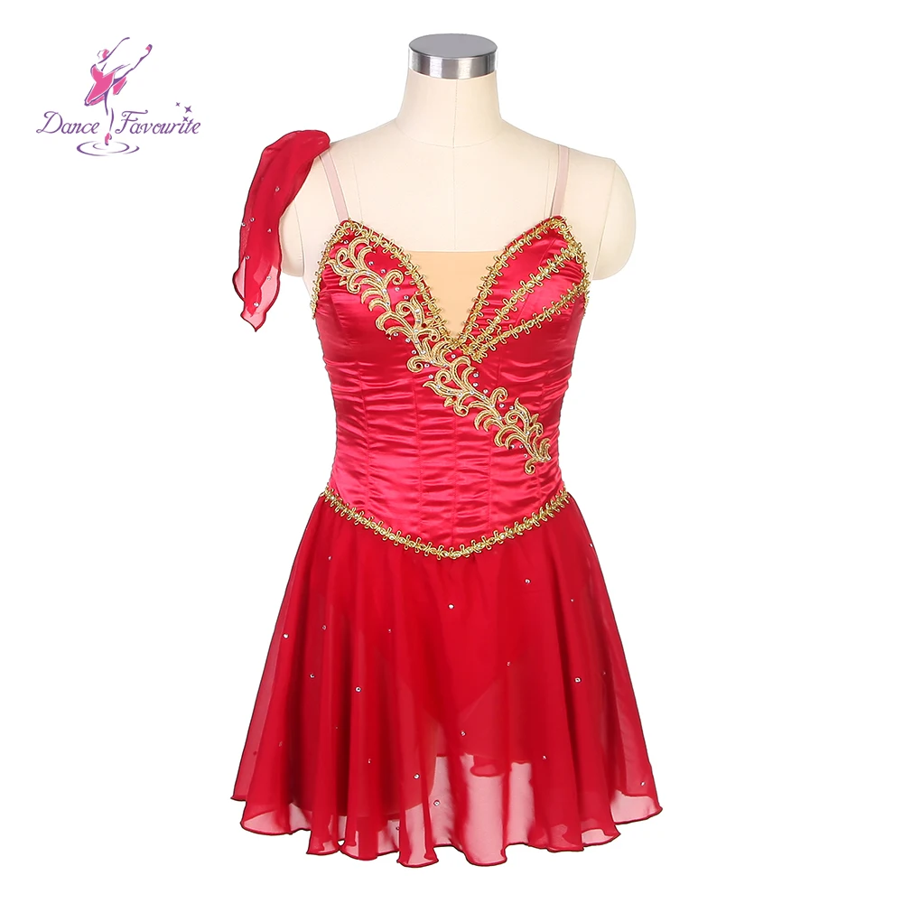 

Dance Favourite Ballet Dance Costumes B22312 Red Diana and Acteon Variation Ballet Dance Costume Red Dress with Gold Trim