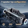 ANC 100W Portable Bluetooth Speaker with dual wireless microphones 12 hours, Hi-Res Audio, Heavy Bass, Waterproof USB/TF/AUX/RGB 4