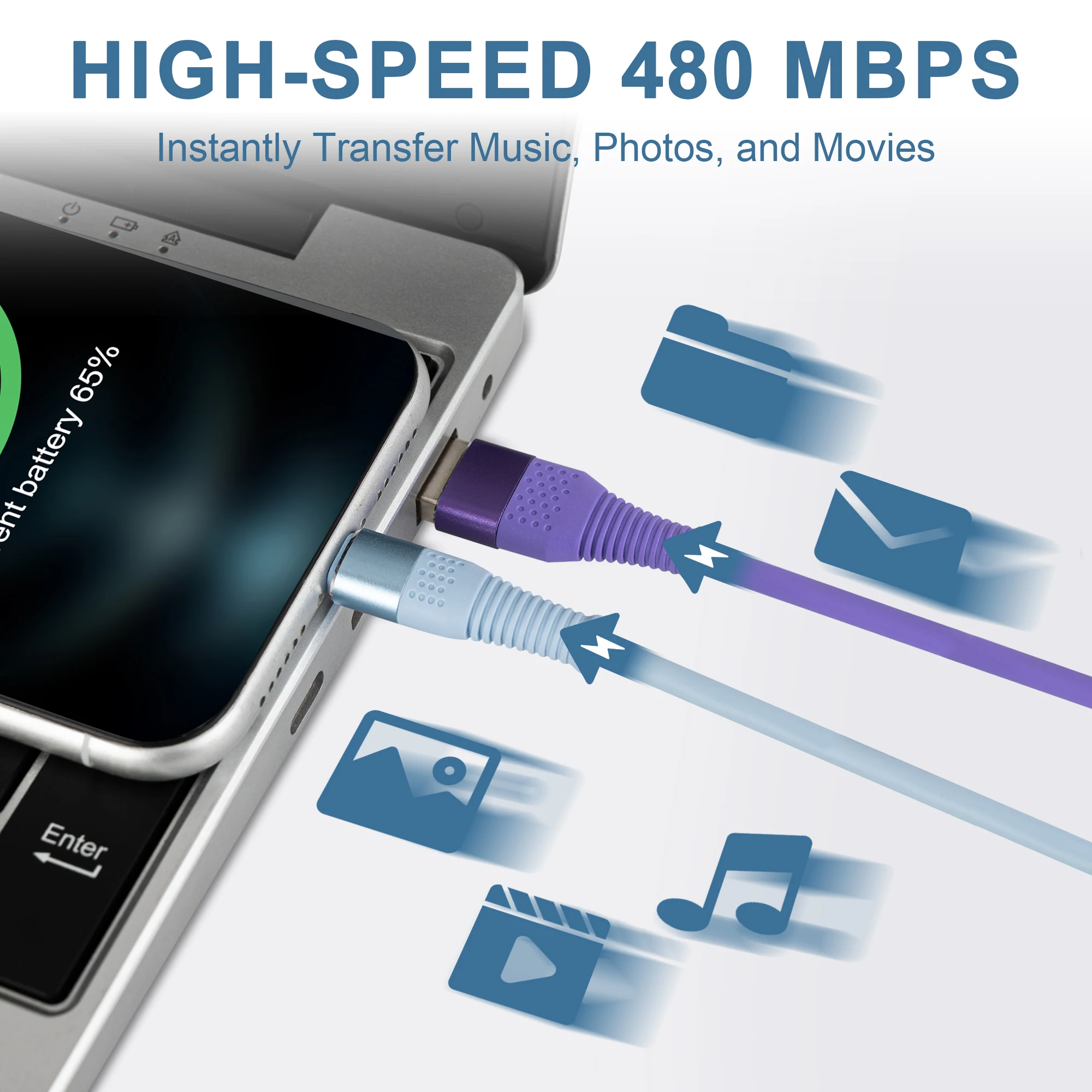 10FT USB-A to Lightning Charging Cable for iPhone