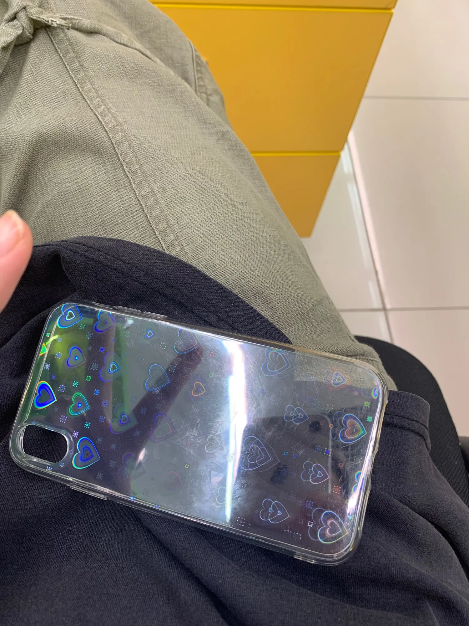 Korea Holographic Hearts iPhone Case
