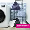 Blue travel laundry bag, 21” x 22”. Zipper and drawstring closure. Expandable, foldable, and durable for suitcase organization 5