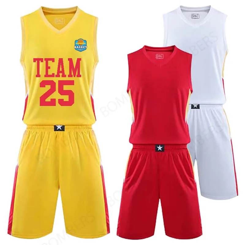 

Basketball JerseySets Uniforms kits Sports clothing Basketball Men Sports shorts shooting sleeveless shirt Breathable Youth