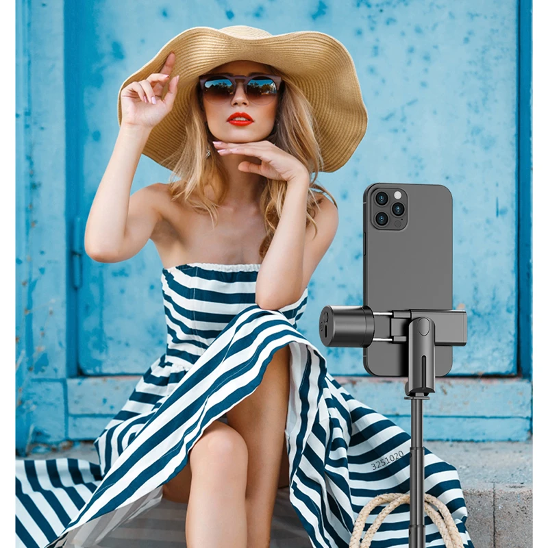 Aluminum Hidden Wireless Selfie Stick Bluetooth Shutter Monopod Phone Tripod With Fill Light For Live Broadcast FGCLSY New