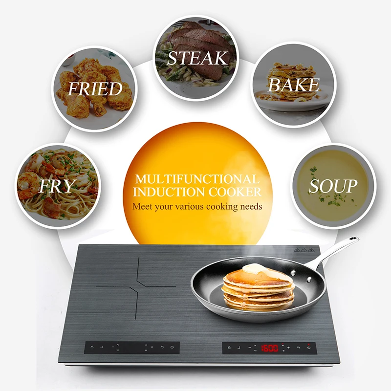 Double Cooker Induction Electromagnetic High-fire Furnace Electric Adjustable Temperature Hob Power Magnetic Hot Plate