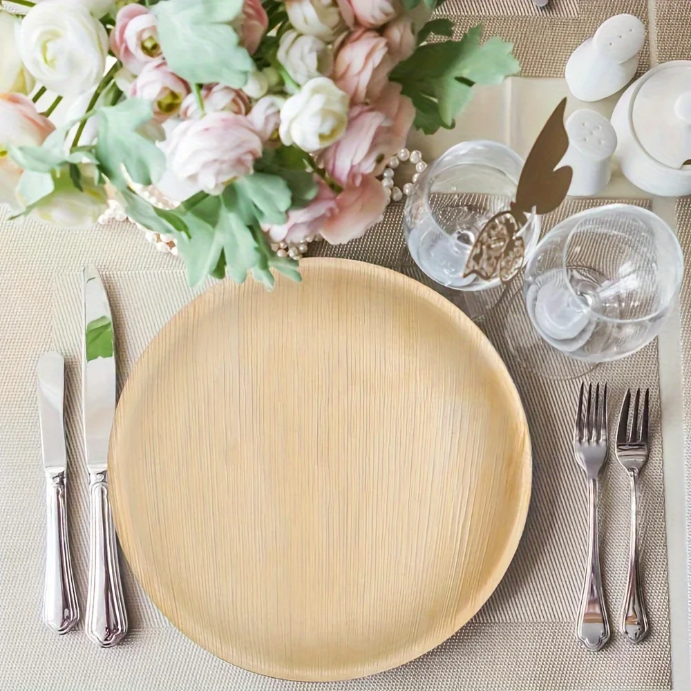 8-inch round palm leaf board party disposable dining plate
