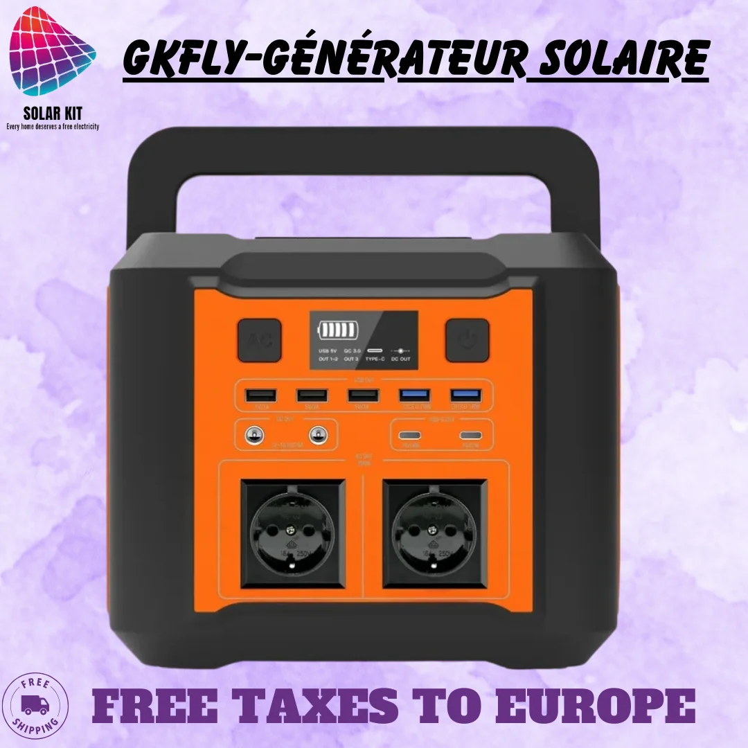 

GKFLY-Générateur solaire 110V/220V/230V, 300W, 80000mAh, station d'alimentation, charge PD, batterie de secours, prise secteur T