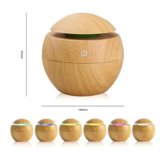 Mini Umidificador de Ar e Aromatizador de Ambientes Tipo Madeira Bola 3