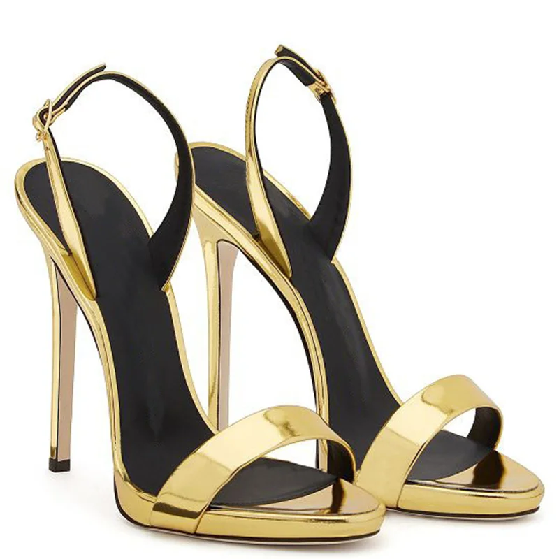 

Open Toe Solid Women Sandals Buckle Strap Fine Heel Shoes Casual Gold Slingback Female Pumps Summer Outdoor Zapatillas Mujer