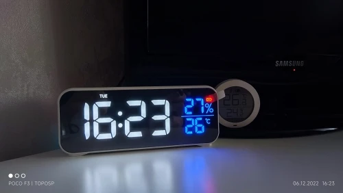 Led Mirror Alarm Clock Rechargeable Digital photo review