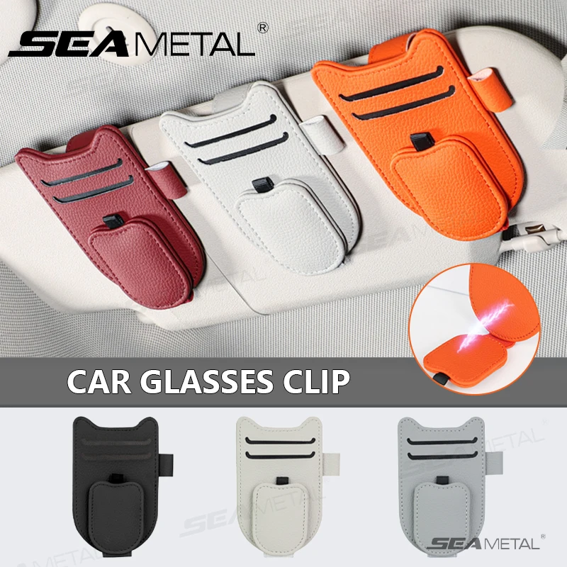 Magnetic Car Visor Glasses Holder with Card Holder