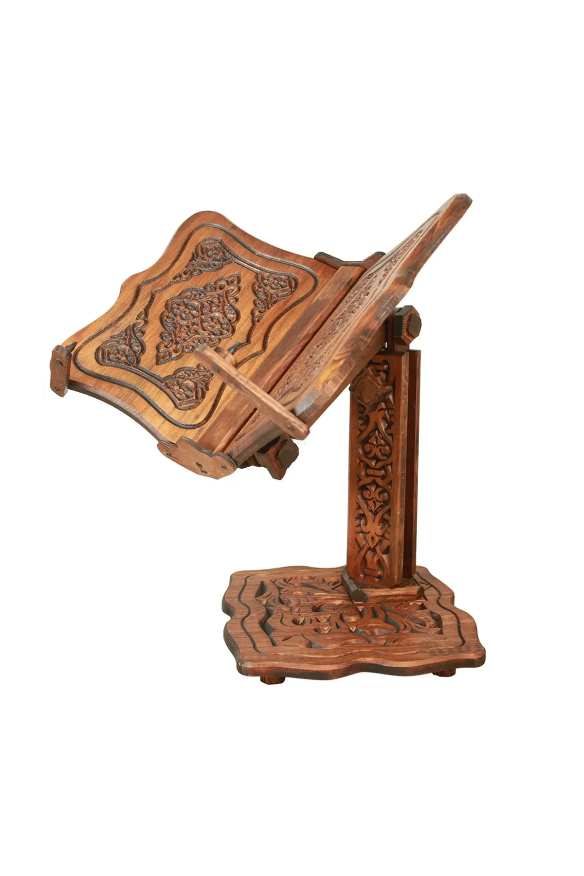 Adjustable Carved Wooden Quran Kerim,Bible,Torah Holder Lectern,Wheeled Book Holder,Photo Stand ,Cookbook Stand,Painting Stand