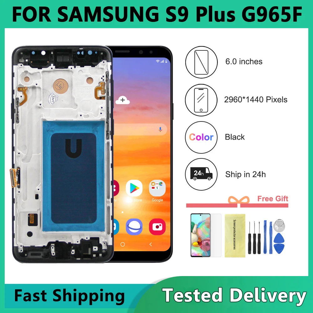 

ЖК-дисплей с сенсорным экраном и дигитайзером для SAMSUNG S9 + G965 G965F