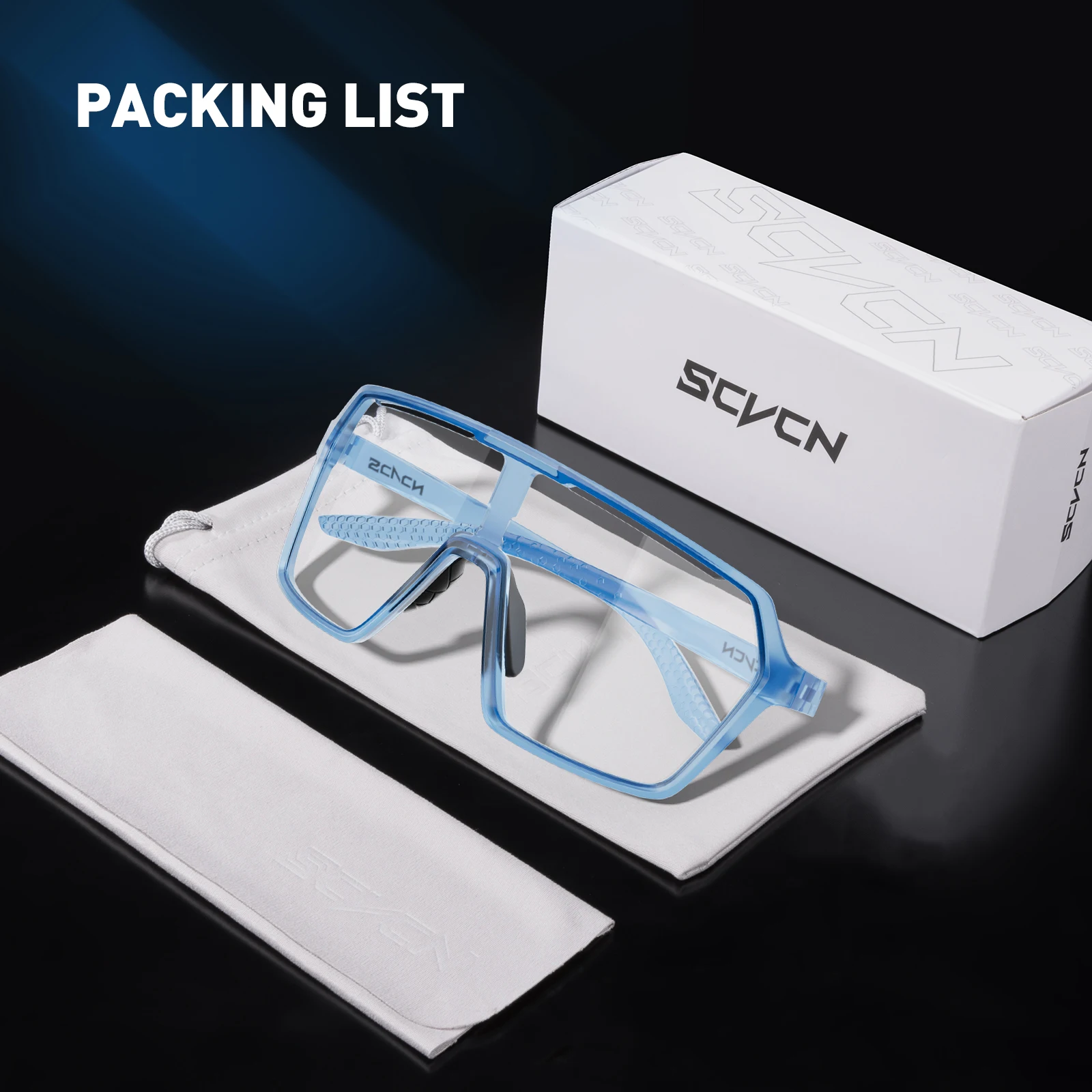 SCVCN Fashion Photochromic Men Cycling Sunglasses Women Outdoor Sports Running Mountain Hiking Glasses UV400 Protective Eyewear