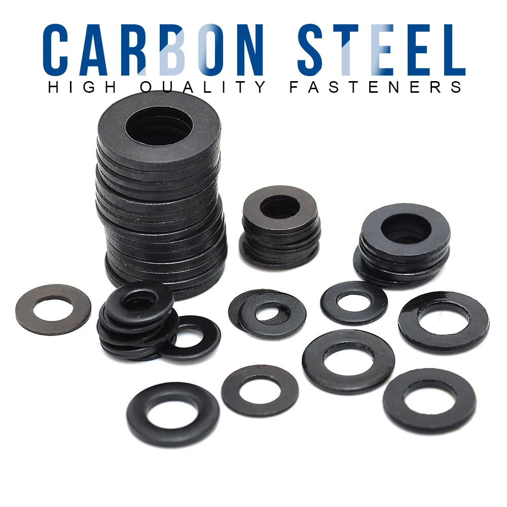 200pcs M10 Carbon Steel Flat Washers 