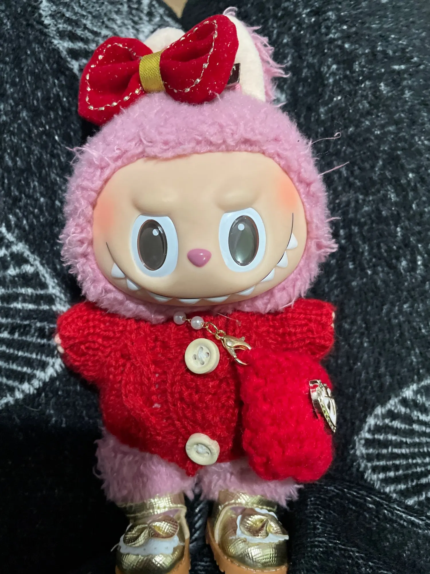 Labubu V1/V2 Doll Clothes: 15/17CM Macaron-Themed Outfit Set with Hair Accessories photo review