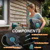 Heavy Duty Retractable Garden Hose Reel Wall Mounted 100FT with 6 Pattern Nozzle Slow Return 180° Swivel for Water Saving