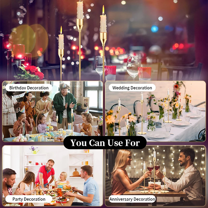 Metal Candle Holders European style Candlestick Fashion Wedding Table Candle Stand Exquisite Candlestick Christmas Table 3Pcs/Set candle holders