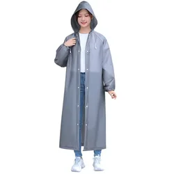 Unisex Waterproof EVA Long Hooded Raincoat (Gray)