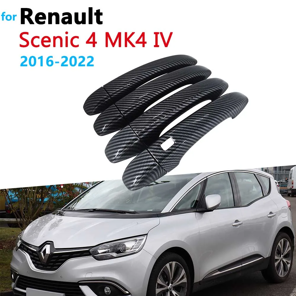

Carbon Fiber Sturdy Door Handle Cover for Renault Scenic 4 IV MK4 2016~2022 2017 2018 Car Exterior Decorate Accessories Sticker
