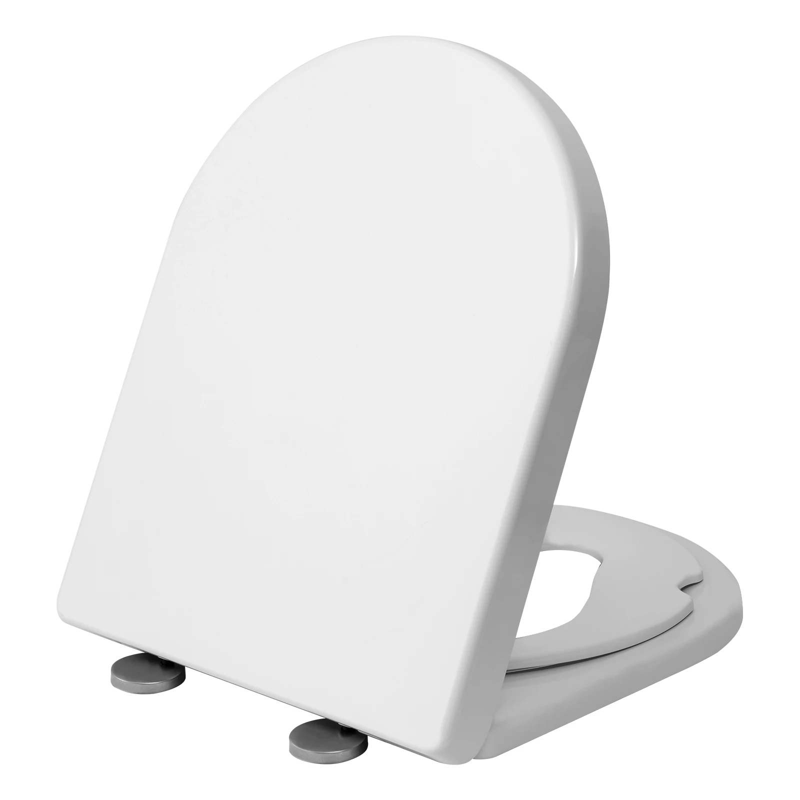 Tapa WC Universal con Cierre Suave, Asiento Inodoro Familiar, Tapa Inodoro  con Asiento Magnético para Niños, PP, Blanco