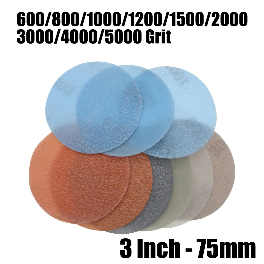 

Шлифовальный диск с крючком и петлей, зернистость 600-5000, наждачная бумага, 3 дюйма, 75 мм, шлифовальный диск