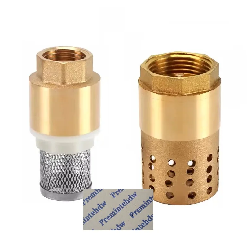2Pcs Brass Foot Valve With SUS304 Strainer G1/2" G3/4" G1" Female Connection