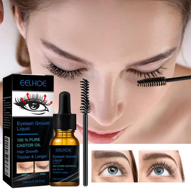 EELHOE Rizinusöl-Mascara Tägliche natürliche Wimpernkräuselung Schönes und langanhaltendes Make-up Sanfte und feuchtigkeitsspendende Pflegelösung