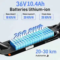 Trottinette électrique pliable T3 pour adultes, 350W, vitesse 25 km/h, trottinette électrique tout-terrain, pneus alvéolés solides de 8,5 pouces 2