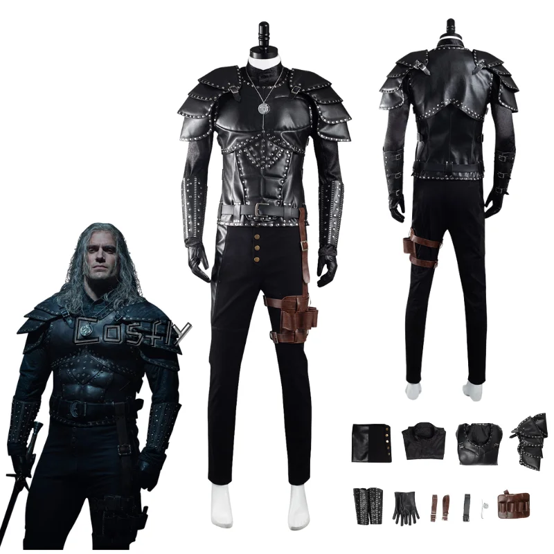 

Костюм для косплея Geralt of Rivia, топ и штаны, одежда, фантазия на Хэллоуин, карнавал, вечерние, костюм для ролевых игр для мужчин и взрослых