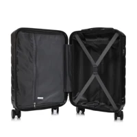 Ensemble de bagages à roulettes ABS 2 pièces 14''/19'' avec serrure à combinaison et trousse de toilette 14'' (Noir) 6