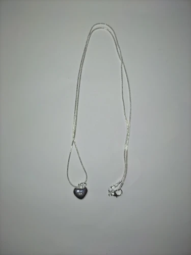 Collar fino de Plata de Ley 925 con forma de corazón liso, cadena de serpiente de 18-24 pulgadas para mujer, abalorio de boda, joyería de moda de lujo photo review