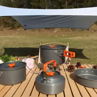 Nabe-Pot à Sukiyaki Shabu avec couvercle en bois, Marmite de camping, Marmite à Leurs oût, Souppot rond en fonte, Extérieur 3