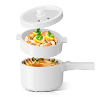 Hot Pot Electric, 2L Rapid Ramen Cooker for Dorm, Electric Pot for Cooking with Veggie Egg Steamer, Portable Nonstick Frying Pan 1