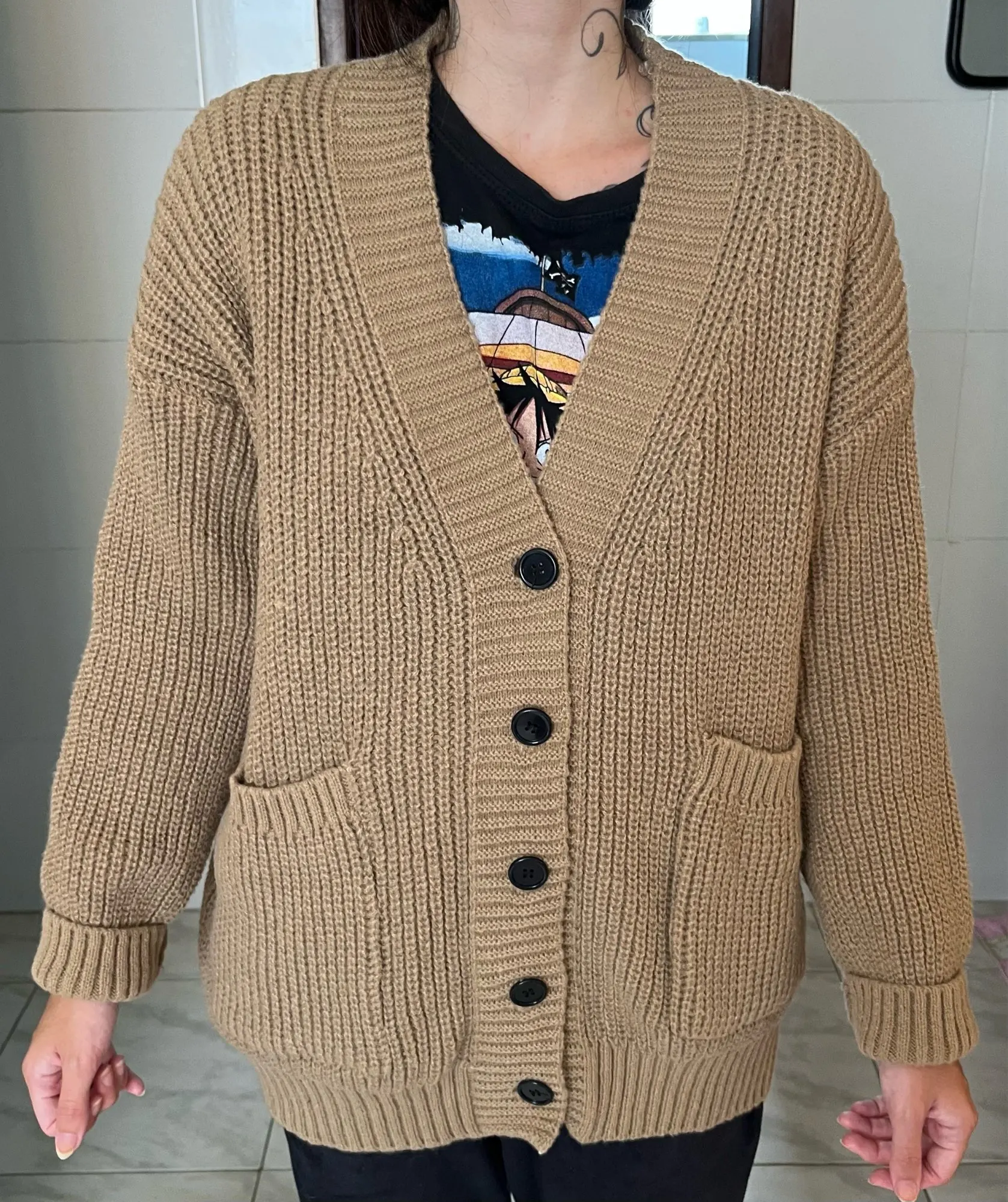 Women's V-Neck Cardigan Sweater Coat photo review
