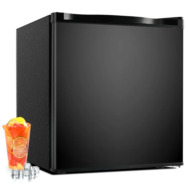 SIMZLIFE 1.7 Cu.Ft Mini Fridge with Freezer Reversible Single Door Compact Refrigerator Adjustable Fridge for Bedroom Office Bar 1