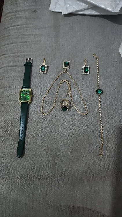 Montres carrées de luxe, ensemble de bijoux classiques simples, 6 pièces, 5 pièces, 1 pièce photo review