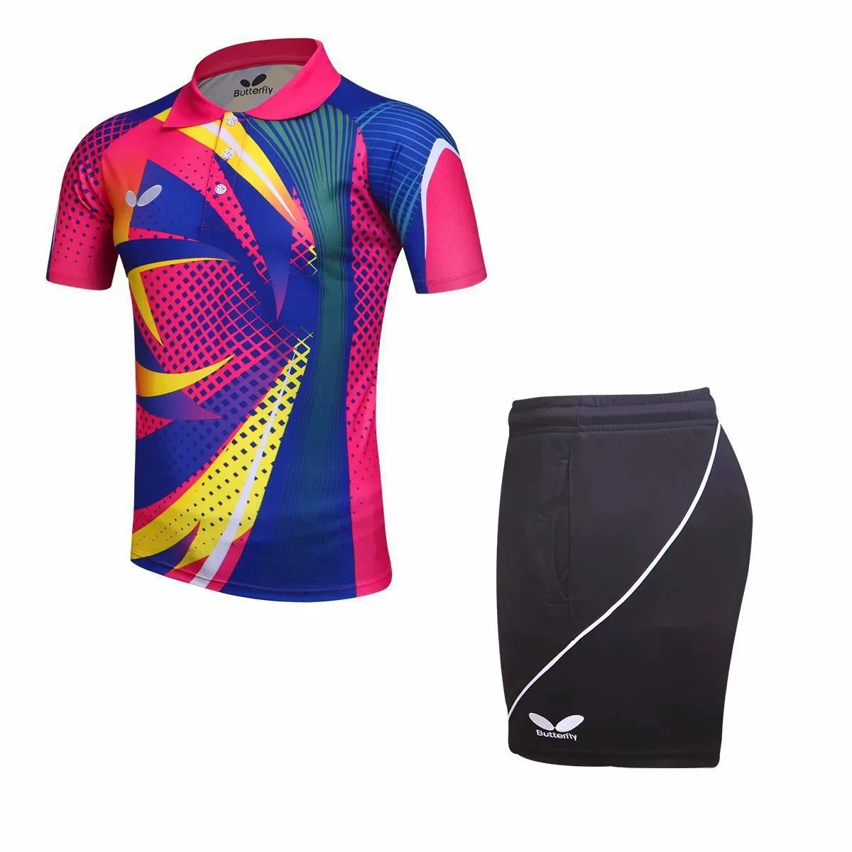 

New Men Badminton Sport Shirts Table Tennis Suit Quick Dry Breathable Jersey Team Clothes Game Running Short Sleeve Shorts