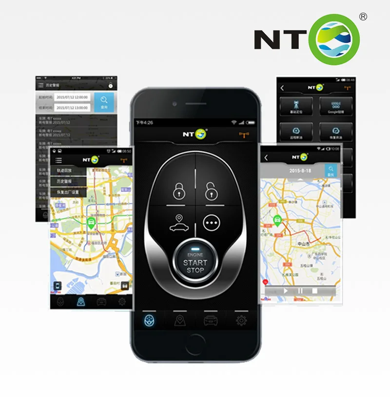 NTO GPS 위치 원격 엔진 시동 정지 기능 암 해제, 아이폰 및 안드로이드 오토바이 GPS 트래커, 4 세트
