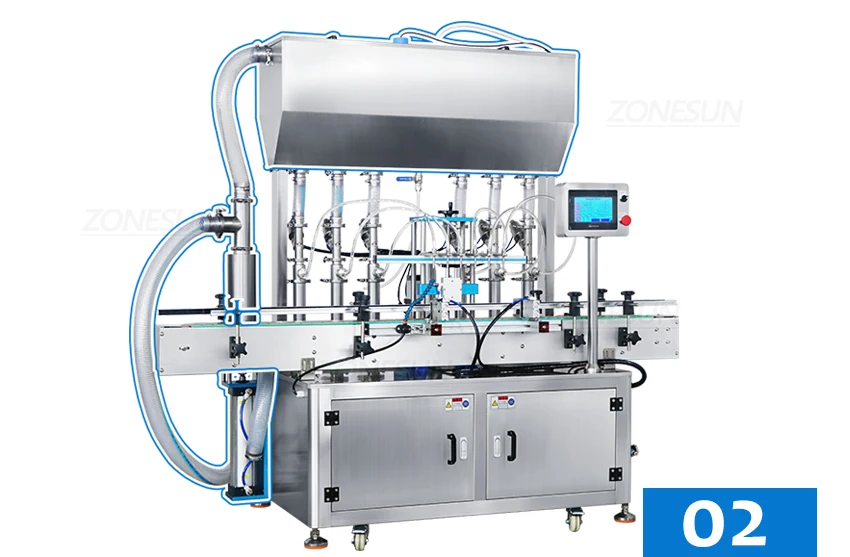 ZONESUN ZS-YT6T-6PX 6 Nozzles Servo Motor Paste Piston Filling Machine